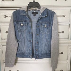 Forever 21 Blue Denim Jacket with Gray Sleeves